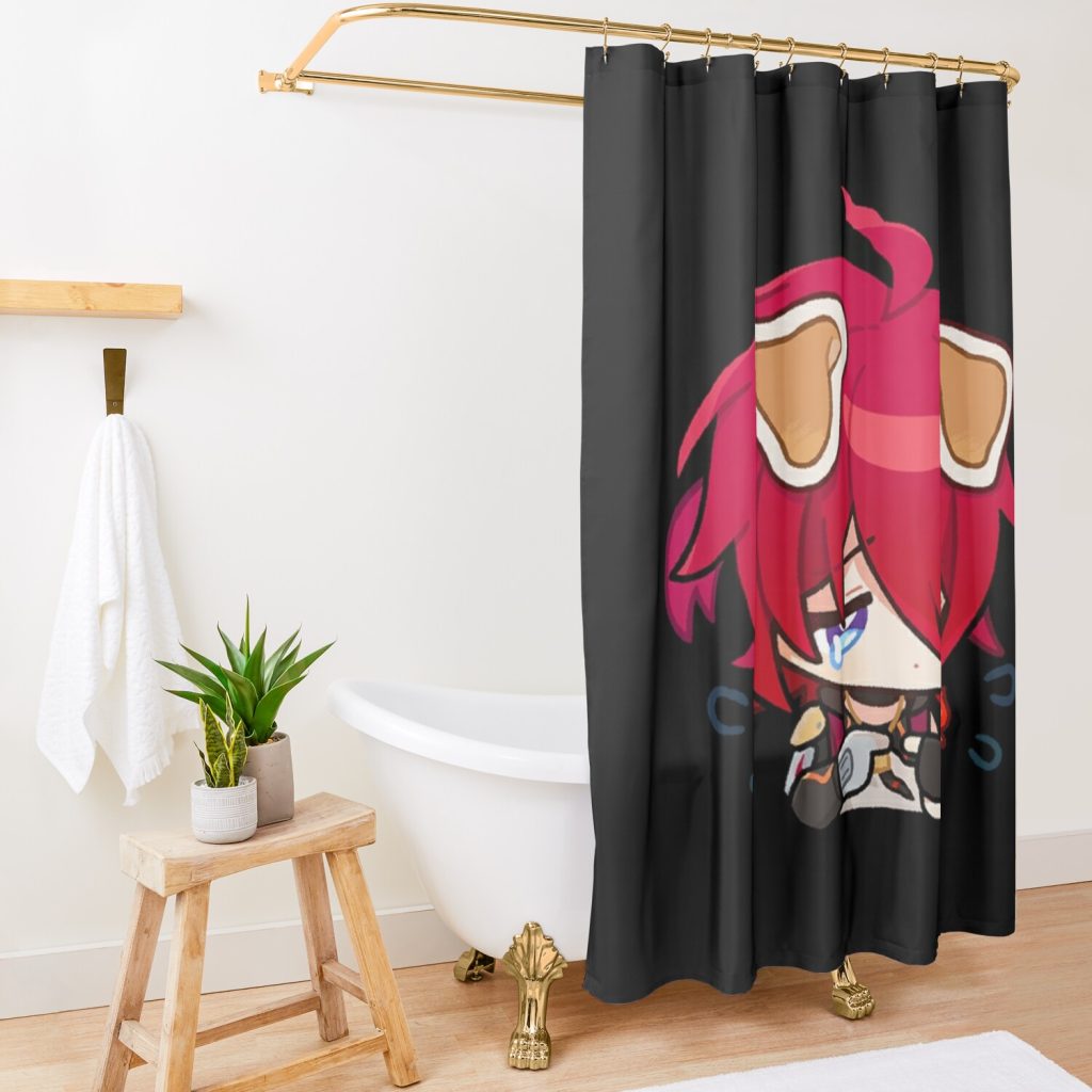 Honkai Star Rail Chibi Luka- Sad Shower Curtain Official Honkai: Star Rail Merch