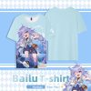 Anime Honkai Star Rail Cosplay Short sleeved T shirt Bailu Men Women T shirts - Honkai: Star Rail Merch