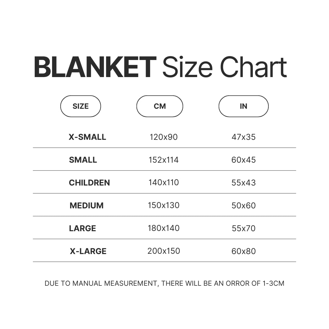 Blanket Size Chart - Honkai: Star Rail Merch
