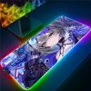 Honkai Star Rail Mousepad LED Light Gaming Mouse Pad Colorful Luminous Mouse Mat Gamer Accessories Keyboard 14 - Honkai: Star Rail Merch