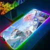 Honkai Star Rail Mousepad LED Light Gaming Mouse Pad Colorful Luminous Mouse Mat Gamer Accessories Keyboard 4 - Honkai: Star Rail Merch