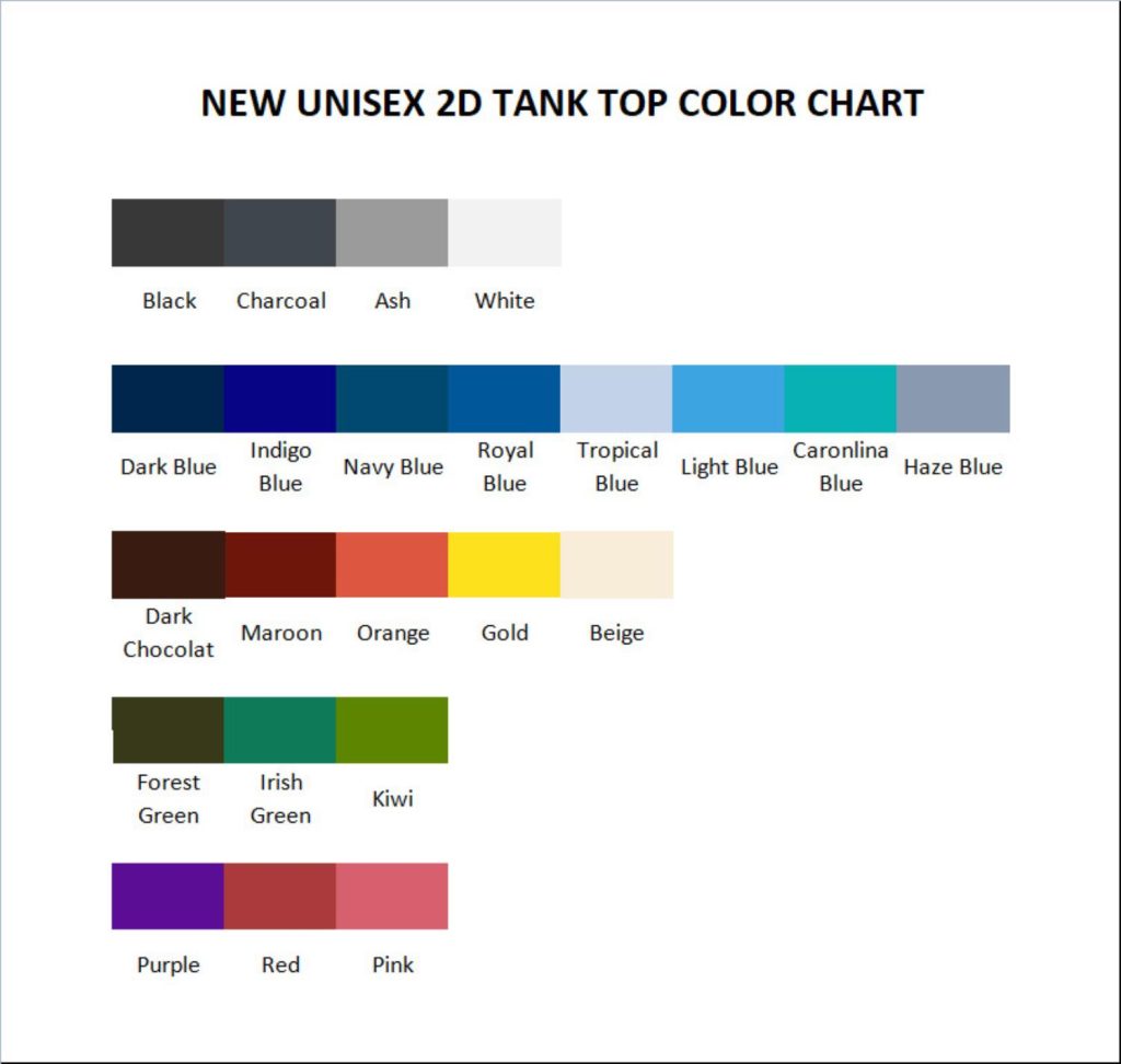tank top color chart - Honkai: Star Rail Merch
